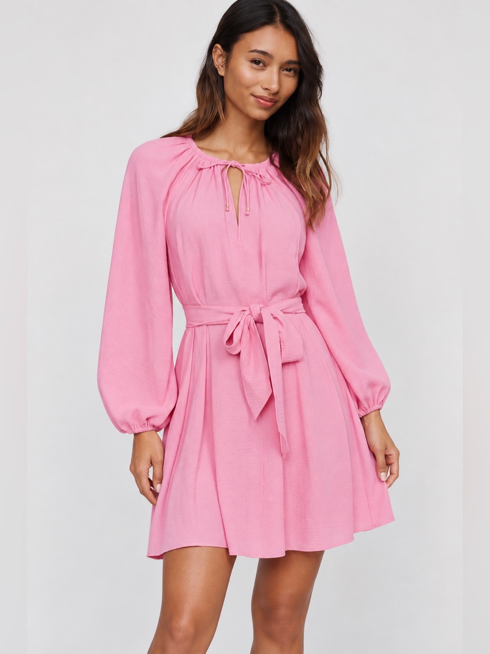NWT Antonio Melani Raffaella Split V-Neck Tie Waist Long Sleeve Dress Sz XS